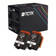 TCTK Cartușe de cerneală 202XL set de 2 negru compatibil cu Epson Expression Premium XP-6000 XP-6001 XP-6005 XP-6100 XP-6105, înlocuiește C13T02G14010