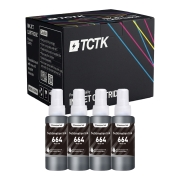 TCTK Cartușe de cerneală T6641 set de 4 negru compatibil cu Epson EcoTank ET-14000 ET-16500 ET-2500 ET-2550 ET-2600 ET-2650 ET-3600 ET-4500 ET-4550, înlocuiește C13T66414A C13T664140