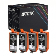 TCTK Cartușe de cerneală C-35BK set de 4 negru compatibil cu Canon PIXMA iP100 iP100B iP110, pentru PIXMA TR150 with battery