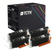 TCTK Cartușe de cerneală CLI-581XXLBK set de 4 negru compatibil cu Canon PIXMA TS 6100 6150 6151 6200 6220 6240 6241 6250 6251 6300 6350 6351 705 8100 8120 8150 8151 8152 8200, înlocuiește 1998C001