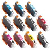 TCTK Cartușe de cerneală PFI-300CO PFI-300C PFI-300GY PFI-300MBK PFI-300M PFI-300PBK PFI-300PC PFI-300PM PFI-300R PFI-300Y set de 10 multicolor compatibil cu Canon imagePROGRAF PRO-300