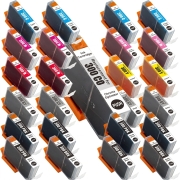 TCTK Cartușe de cerneală PFI-300CO PFI-300C PFI-300GY PFI-300MBK PFI-300M PFI-300PBK PFI-300PC PFI-300PM PFI-300R PFI-300Y set de 20 multicolor (2x fiecare) compatibil cu Canon imagePROGRAF PRO-300