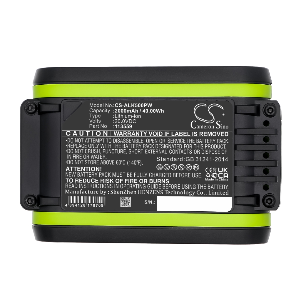 Etichetă CS-ALK500PW clar lizibilă: 20V 2000mAh 40Wh Li-ion Cameron Sino