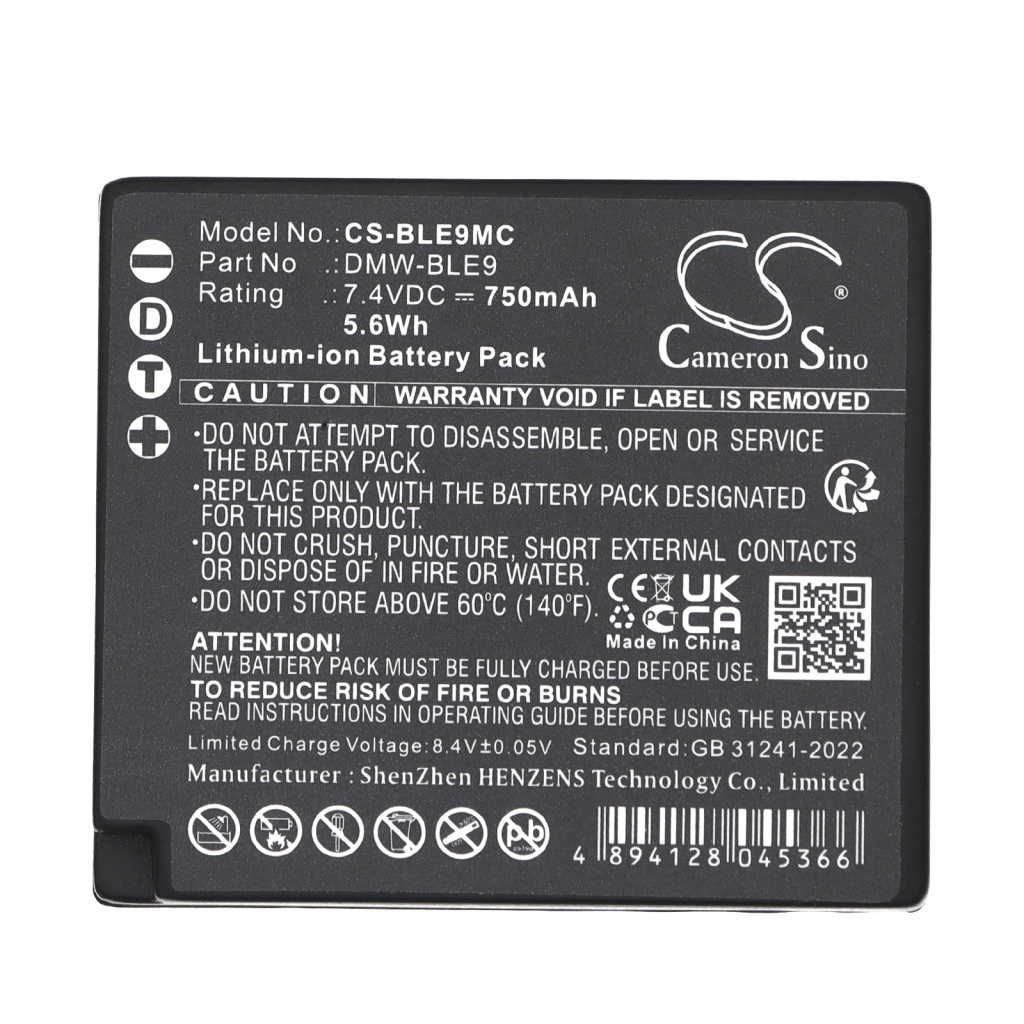 Battery Replaces Panasonic DMW-BLE9PP