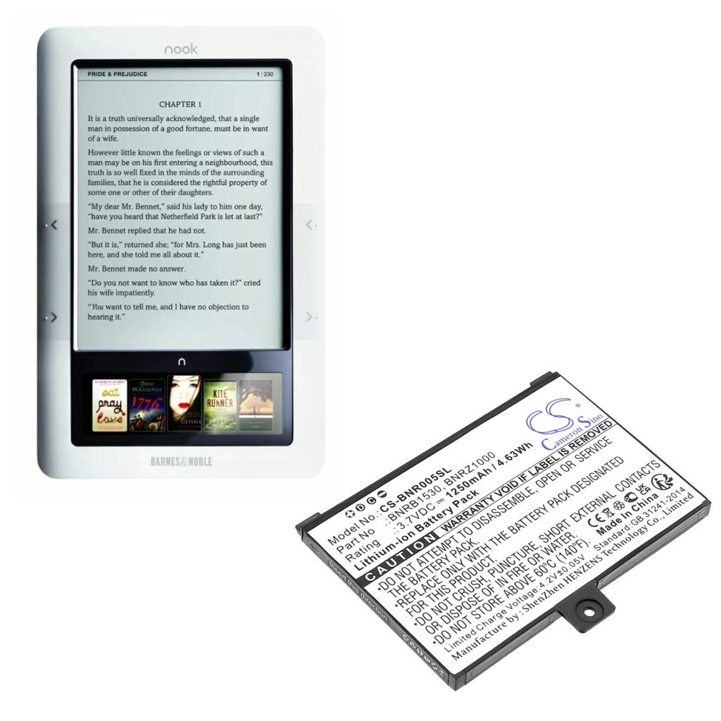 Baterie Ebook, eReader Barnes & noble CS-BNR005SL