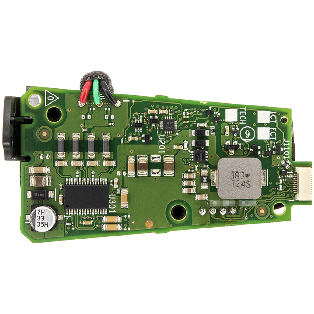 Prim-plan al plăcii PCB cu componente SMD din pachetul de baterie