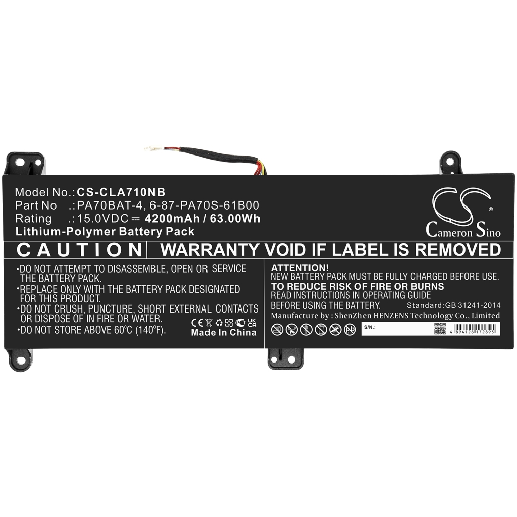 Baterii pentru laptop CLEVO PA70HS-G (CS-CLA710NB)