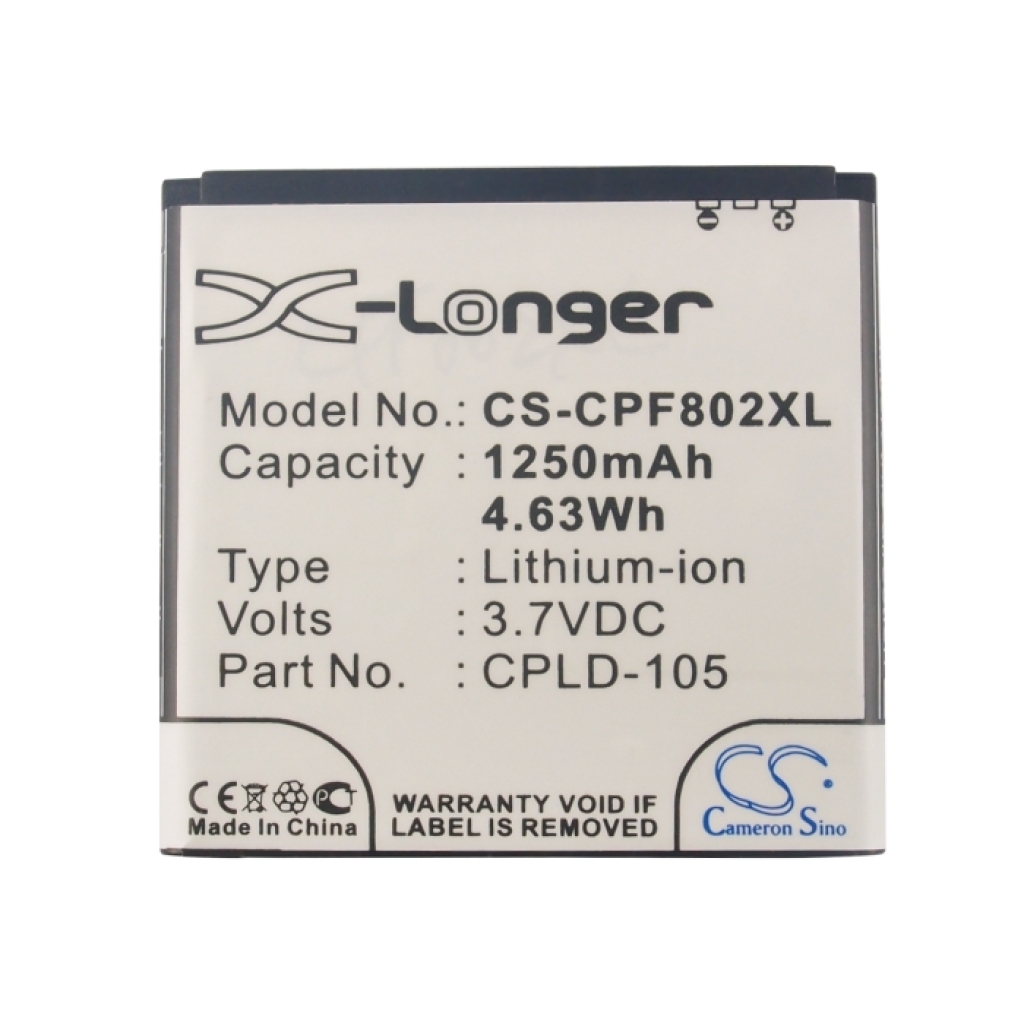 CS-CPF802XL etichetă frontală 1250mAh 3,7VDC CPLD-105 Li-ion Cameron Sino