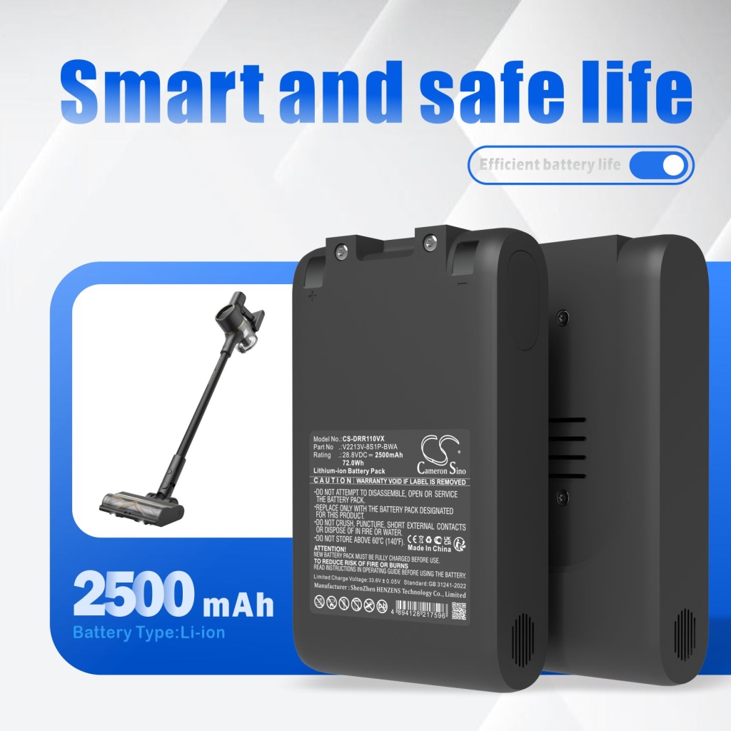 Înlocuire compatibilă pentru bateria Dreame V2213V-8S1P-BWA