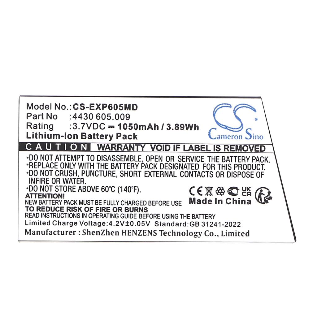 Compatible battery replacement for Eppendorf 4430 605.009