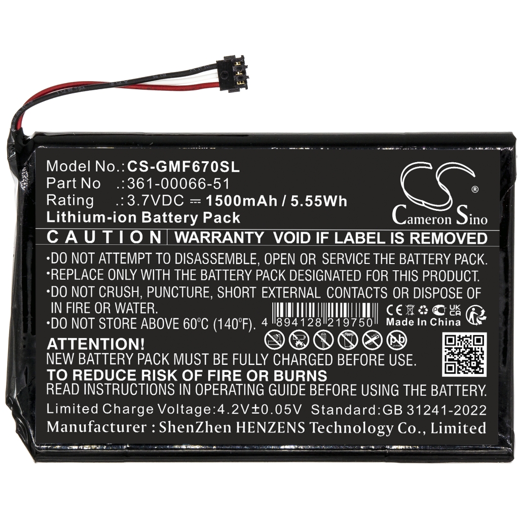 Baterie GPS, Navigator Garmin CS-GMF670SL