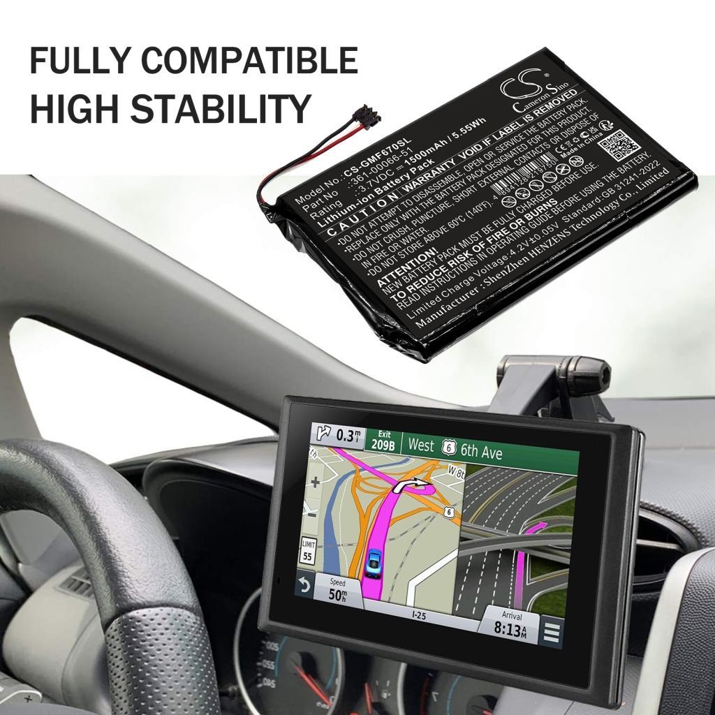 Baterie GPS, Navigator Garmin CS-GMF670SL