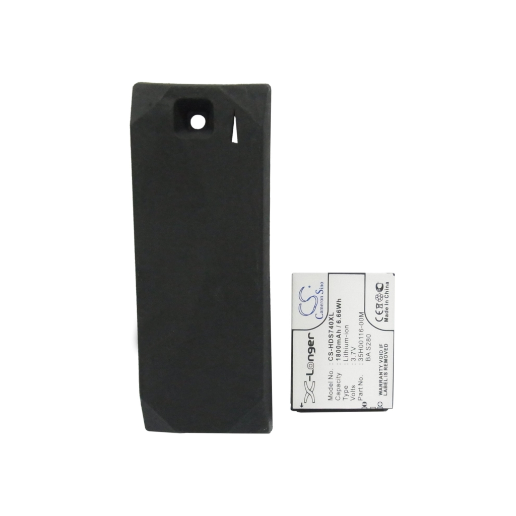 Cameron Sino X-Longer CS-HDS740XL vedere aranjament plat: 3,7V 1800mAh, branding X-Longer, capac spate alungit