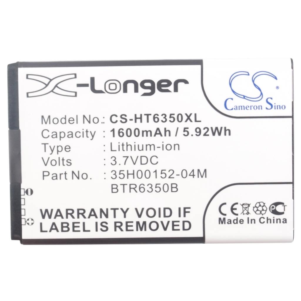 Cameron Sino CS-HT6350XL vedere laterală cu contacte și siglă: 3,7V 1600mAh