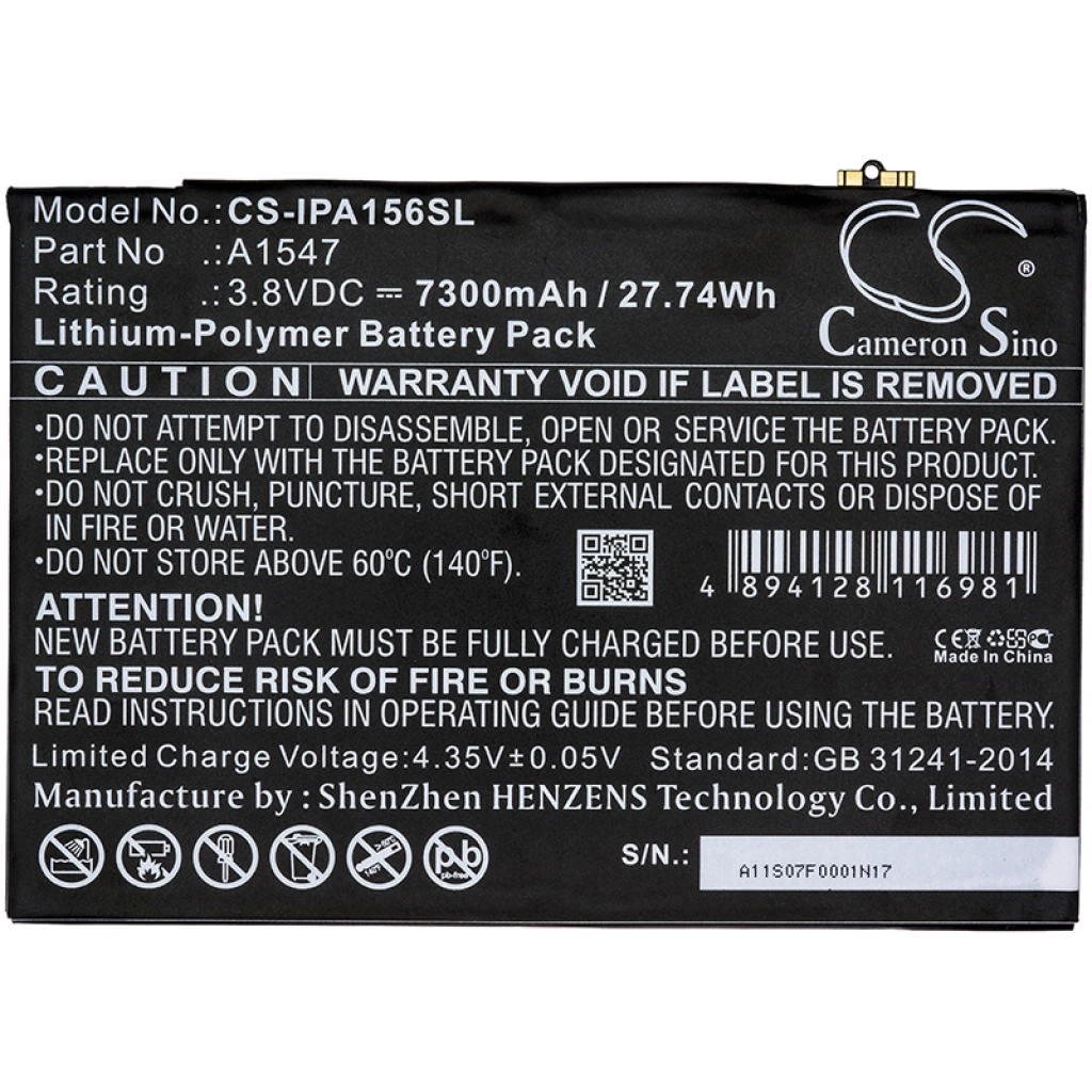 Baterie tabletă Apple MGL12LL/A (CS-IPA156SL)