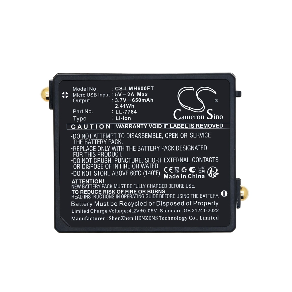 Batteries compatible with Ledlenser iSEO3 iSEO3 CS-LMH600FT