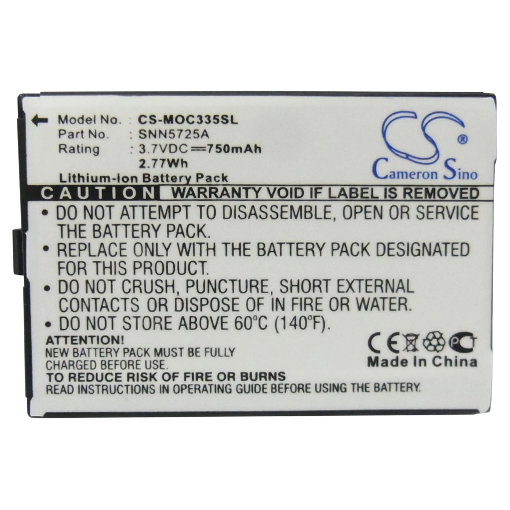 Compatible battery replacement for Motorola SNN5725A