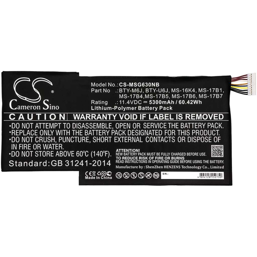Baterii pentru laptop MSI GS63VR-6RFAC16H22 (CS-MSG630NB)