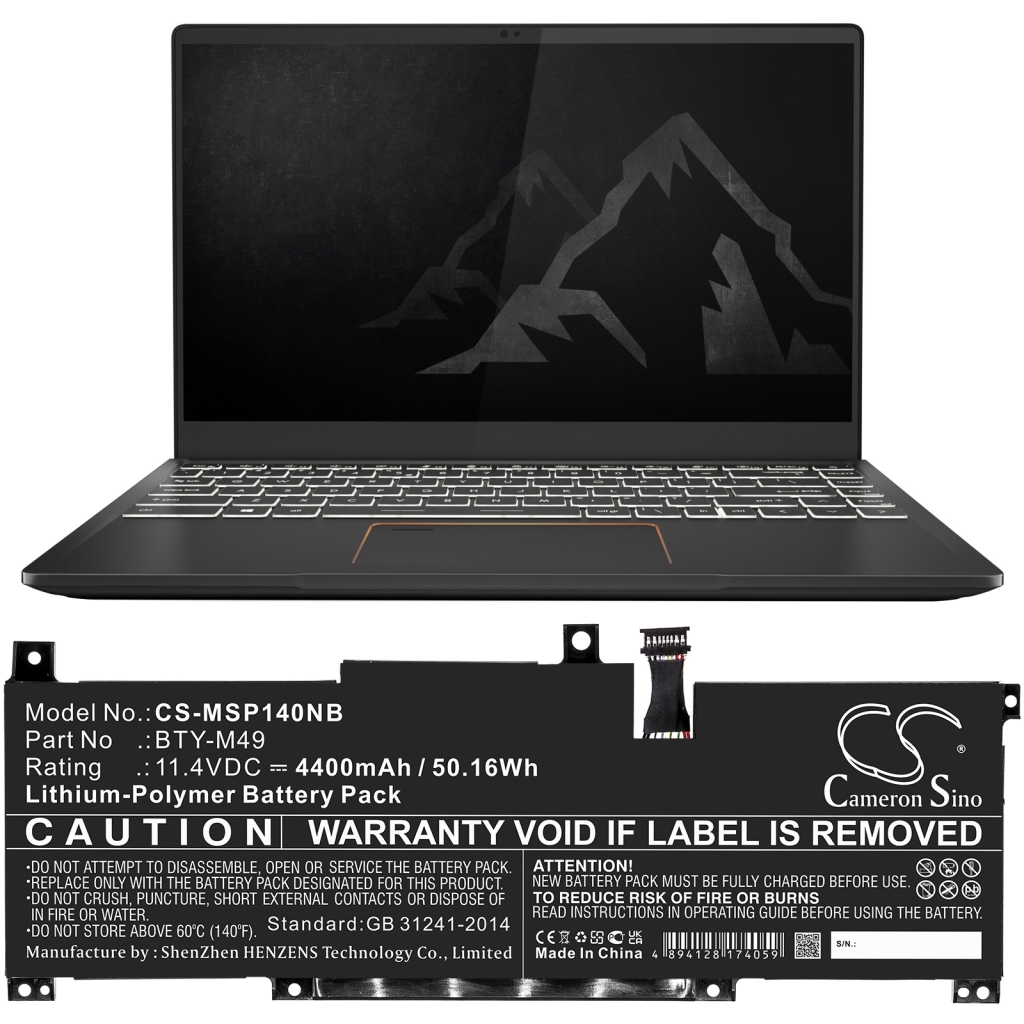 Baterii pentru laptop MSI Modern 14 B4MW(MS-14DK) (CS-MSP140NB)