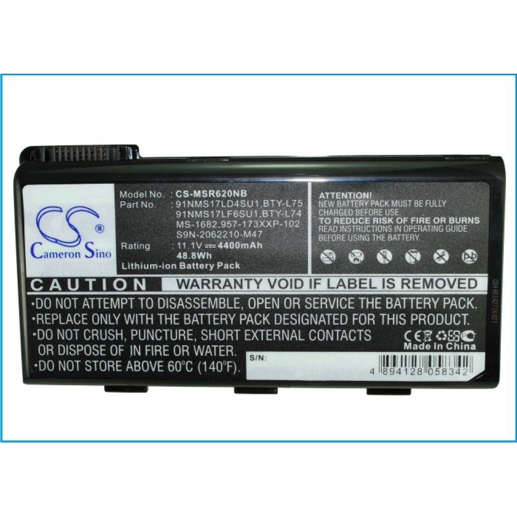 Notebook battery MSI CX623-i5443