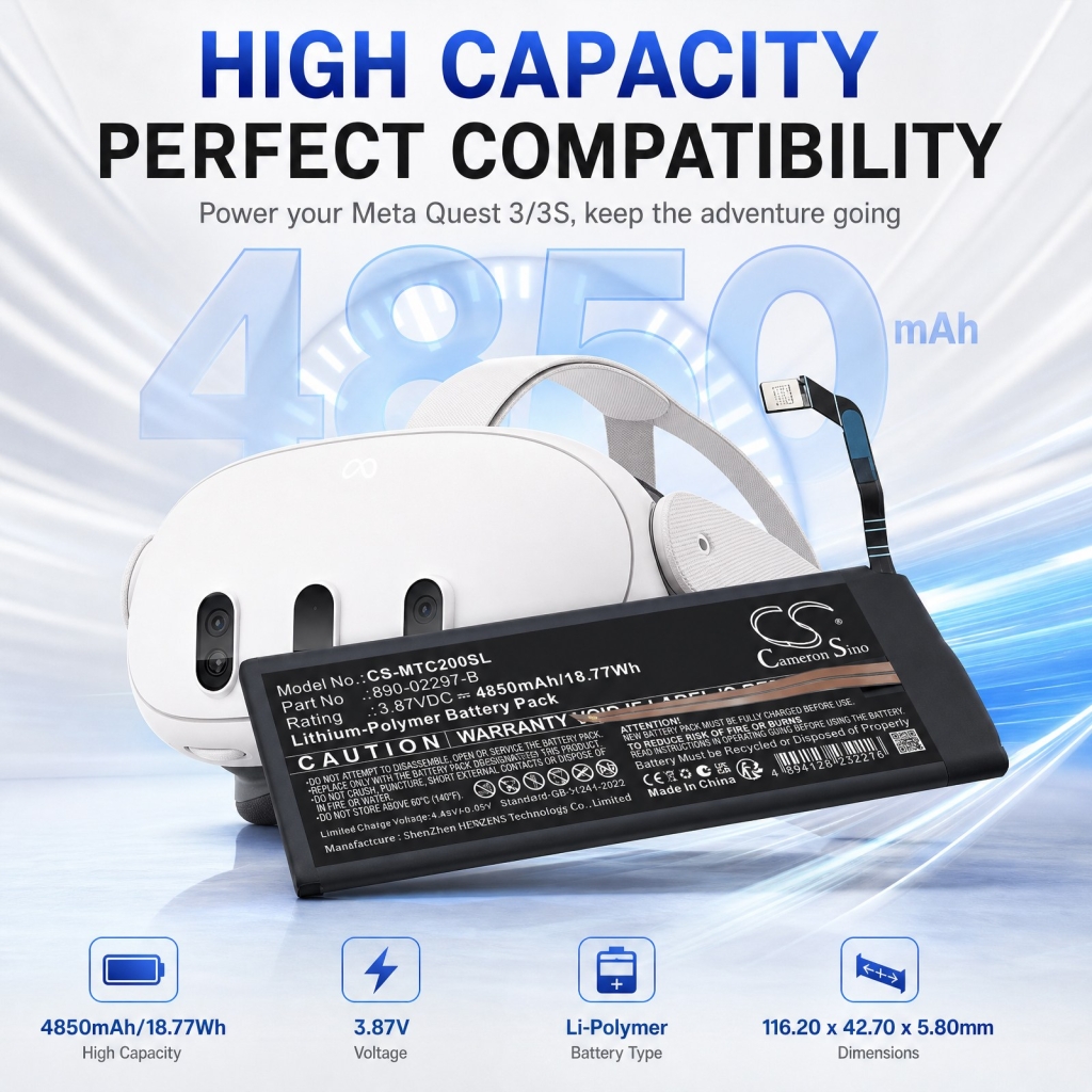 Baterii compatibil cu Meta Quest 2 3 3 Premium CS-MTC200SL