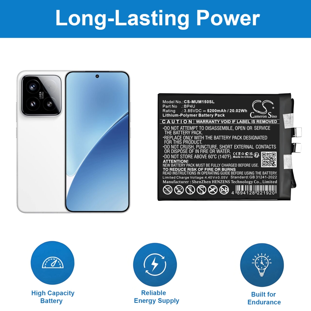 Înlocuire compatibilă pentru bateria Xiaomi BP4U