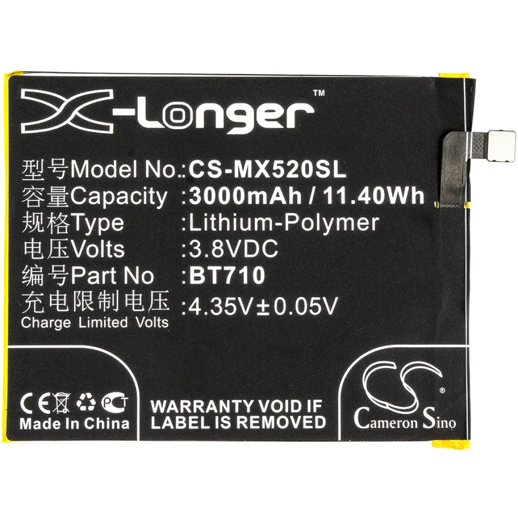 Compatible battery replacement for MeiZu BT710