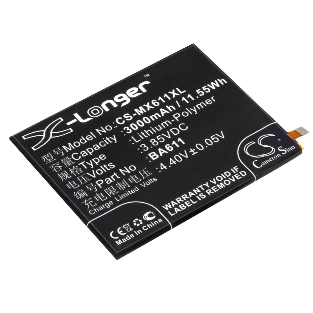 Compatible battery replacement for MeiZu BA611