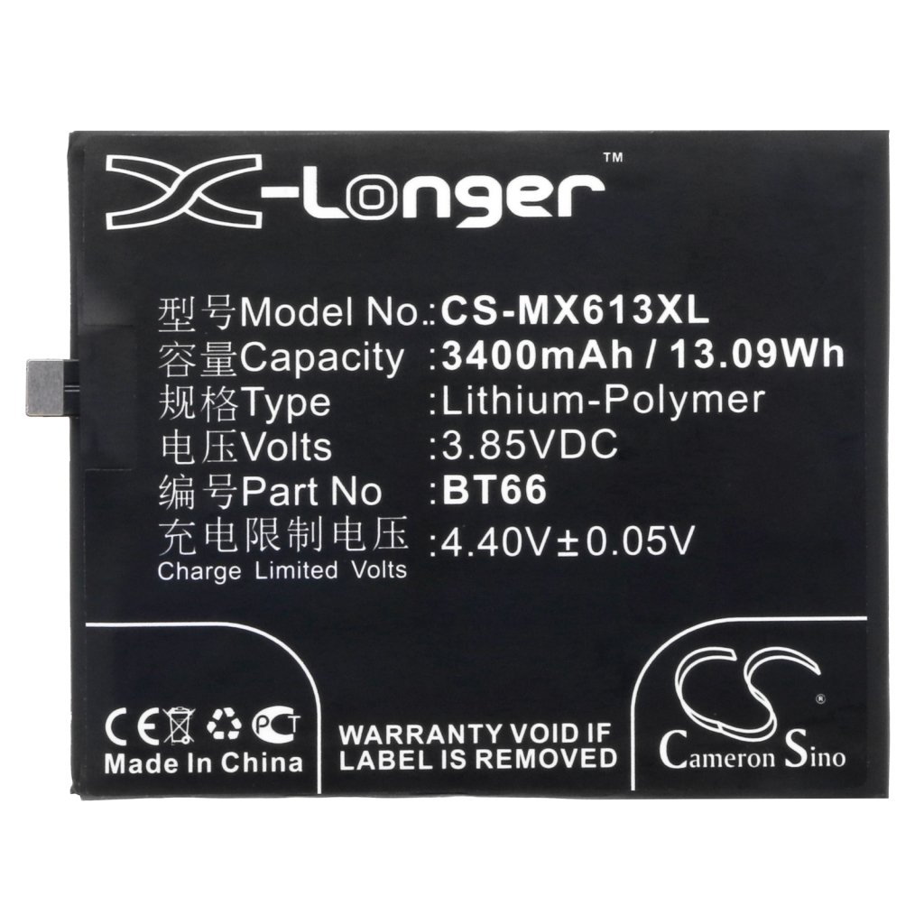 Compatible battery replacement for MeiZu BT66