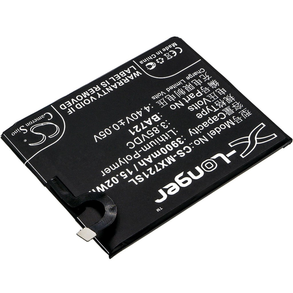 Compatible battery replacement for MeiZu BA721