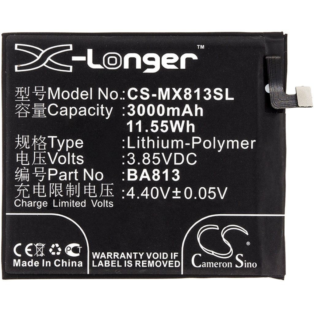 Compatible battery replacement for MeiZu BA813