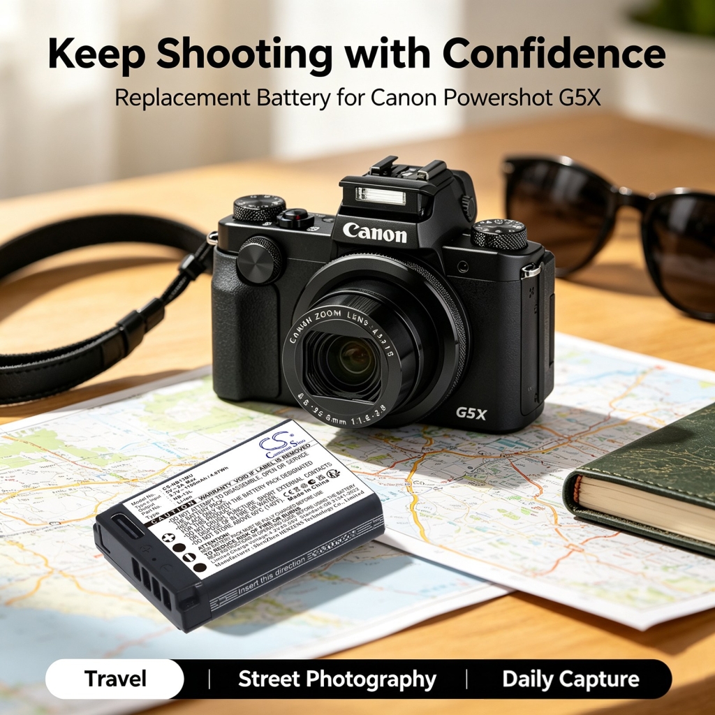 Baterii compatibil cu Canon PowerShot G1 X Mark III G5 X G5 X Mark II CS-NB13MU