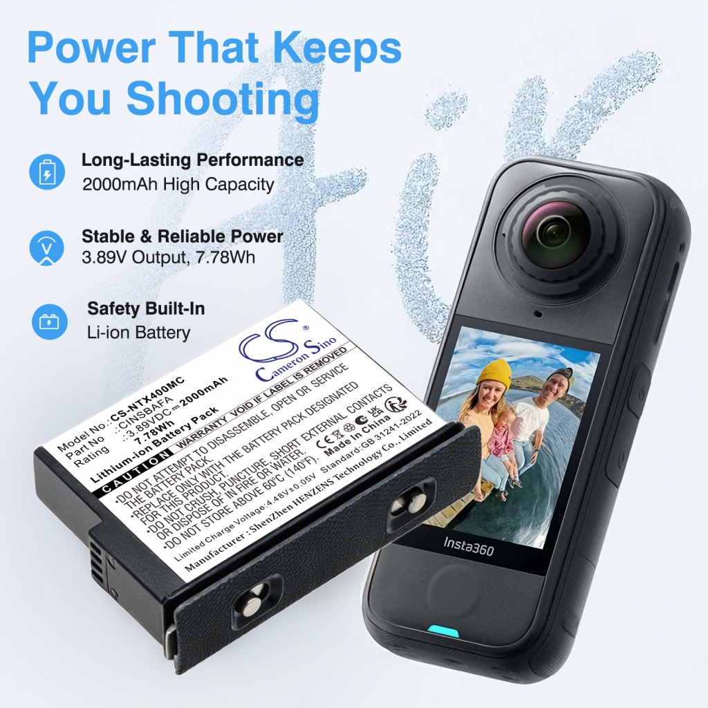 Baterie compatibil cu Insta360 CS-NTX400MC