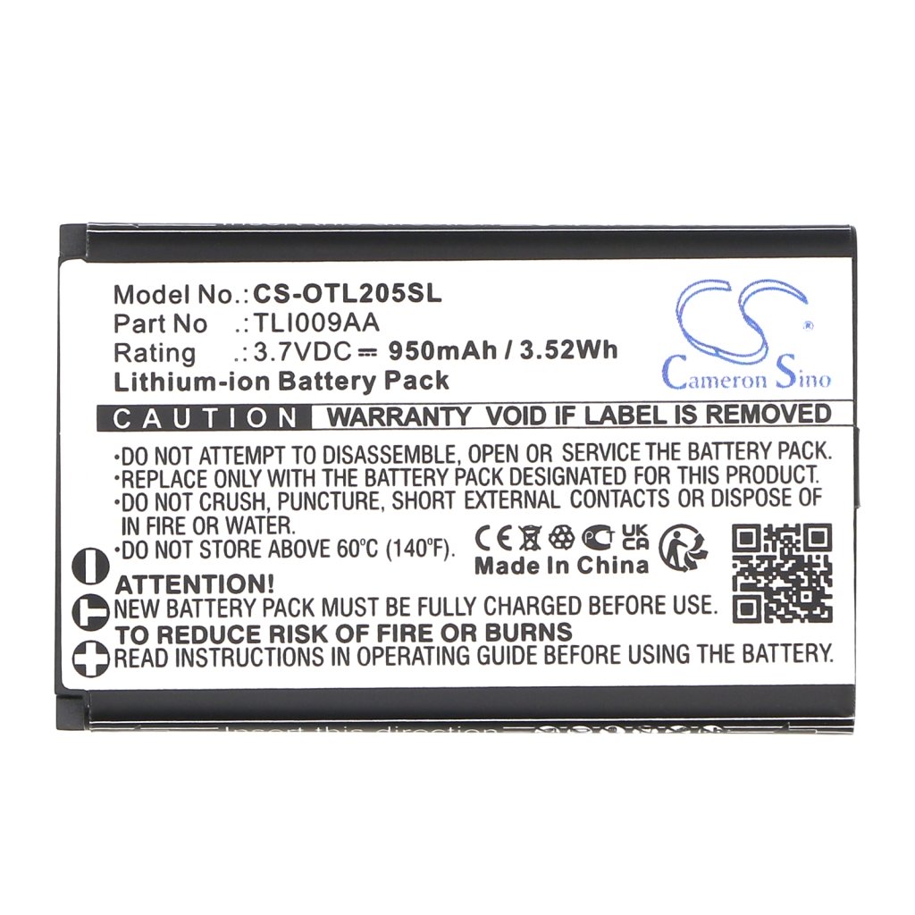 Compatible battery replacement for Alcatel TLI009AA