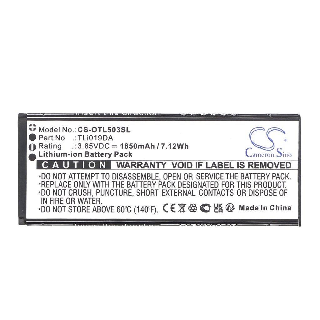 Compatible battery replacement for Alcatel TLI019DA