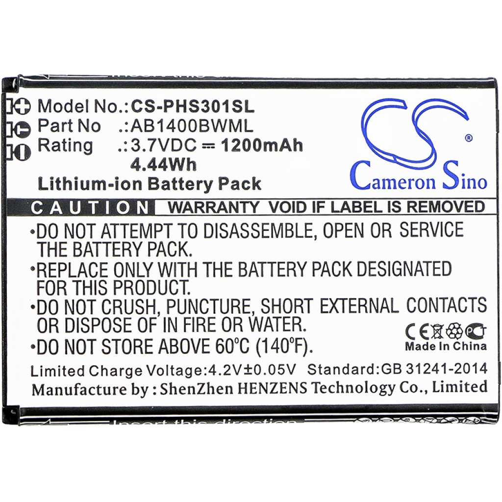 Battery for PHILIPS Xenium S308
