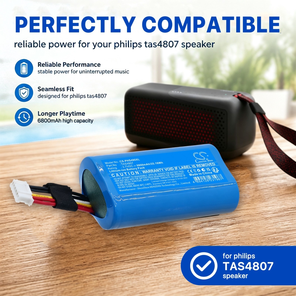 Battery for Philips TAS4807