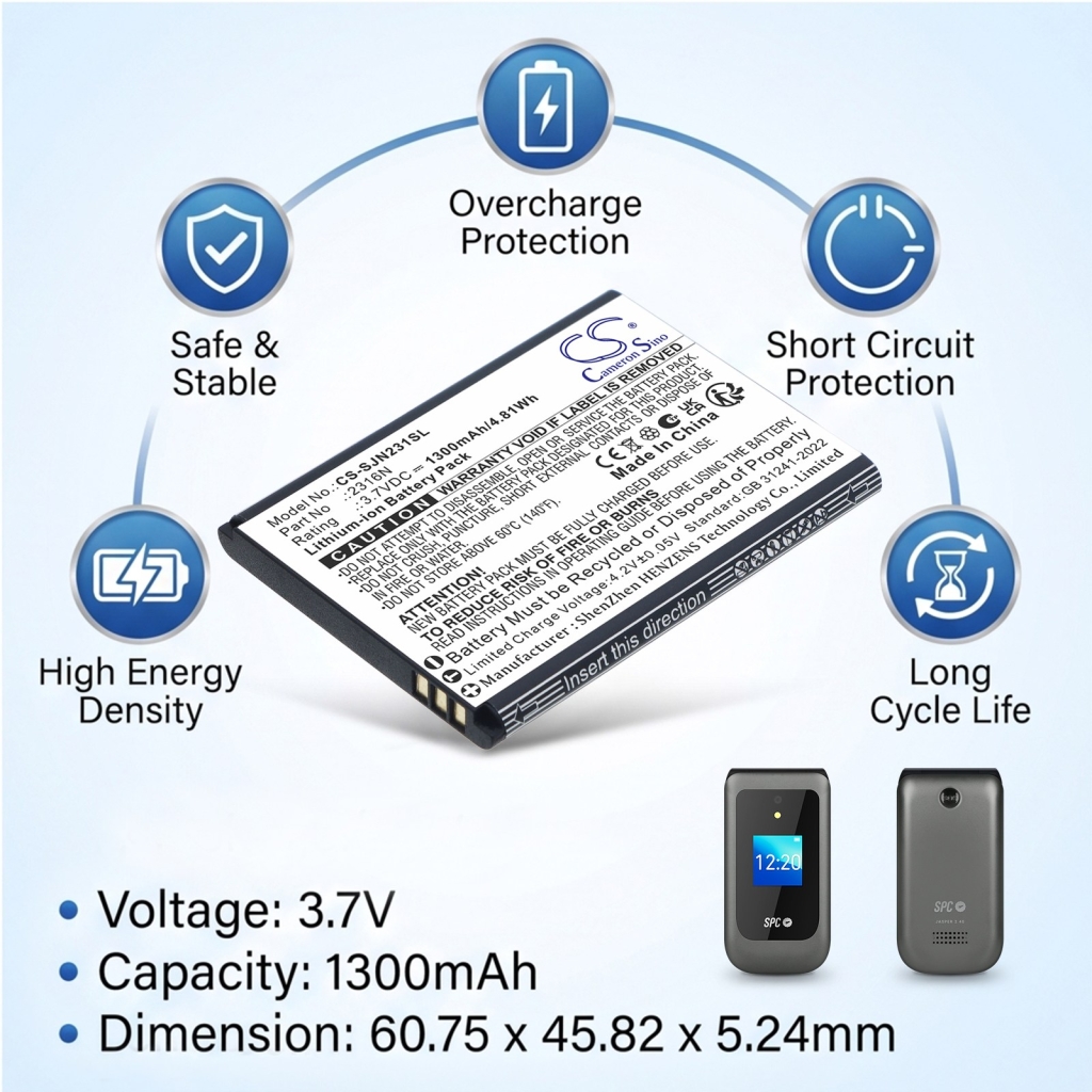 Baterii compatibil cu SPC Jasper 2 4G 2316N 2327N CS-SJN231SL
