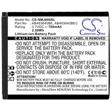 Înlocuire compatibilă pentru bateria Samsung AB483640BE,AB483640BEC,AB483640BU,AB483640DU,BST3108BC
