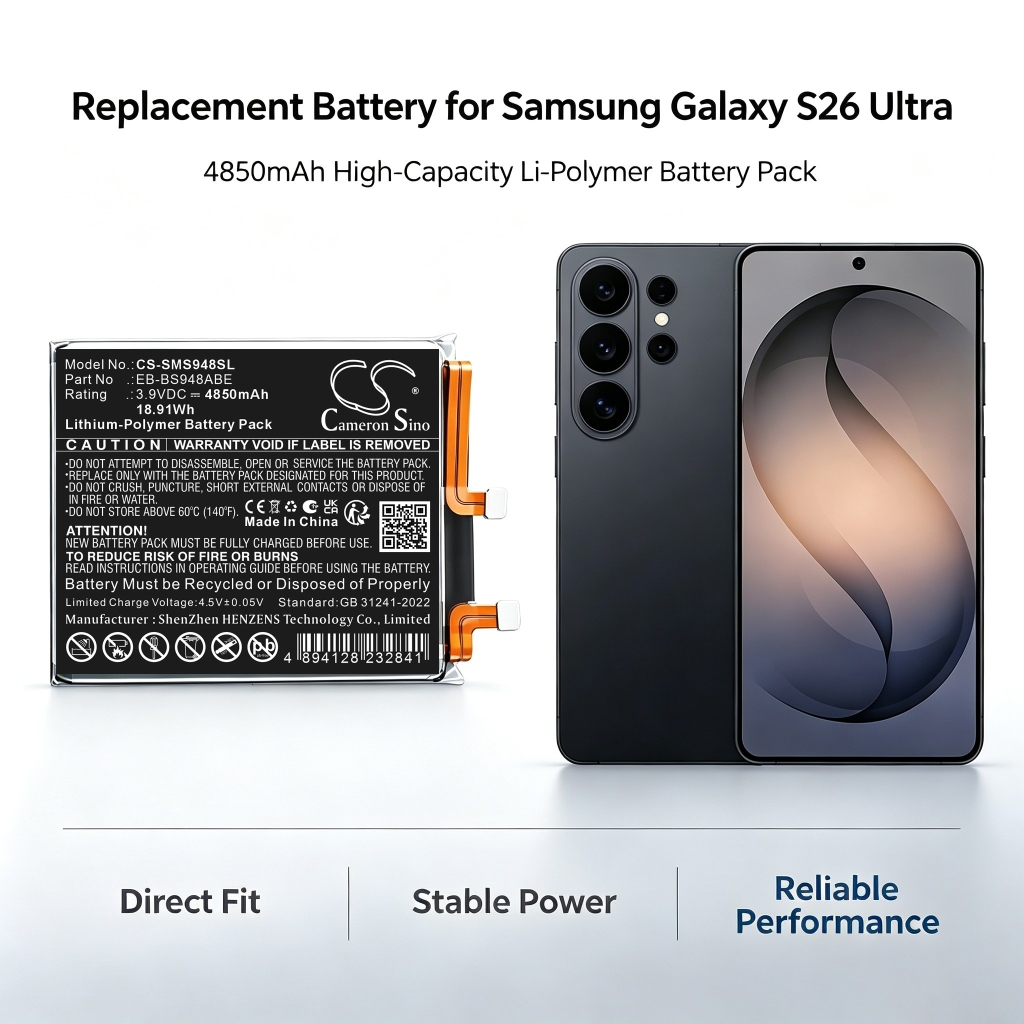Batteries compatible with Samsung Galaxy S26 Ultra CS-SMS948SL