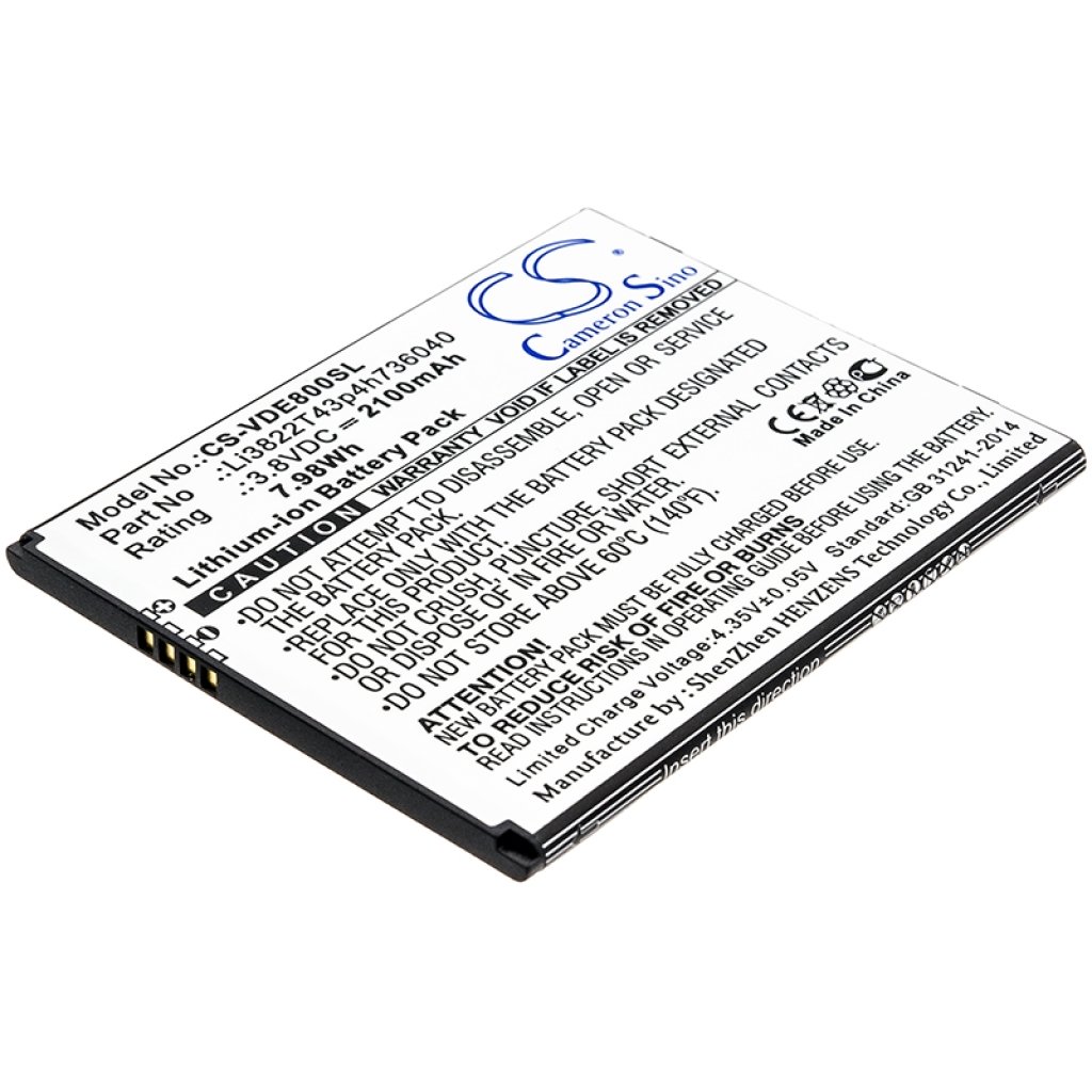 Compatible battery replacement for Vodafone LI3822T43P4H736040