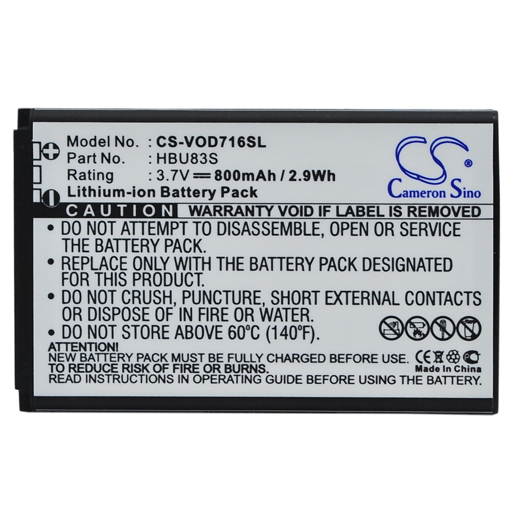 Compatible battery replacement for Vodafone HBU83S